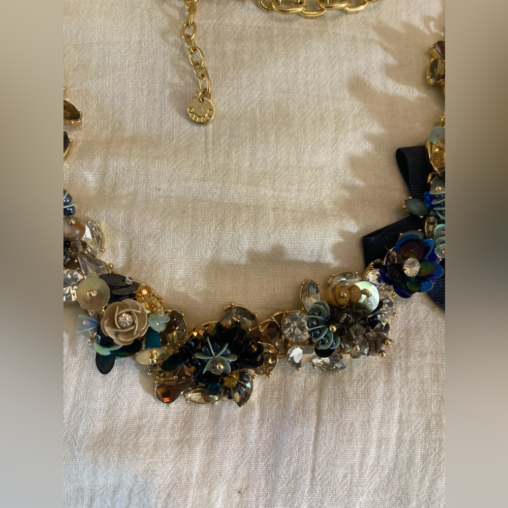 Talbots Sequins And Bow Statement Bib Necklace - image 3